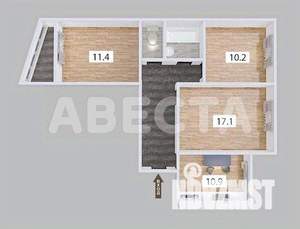 3-к квартира, вторичка, 63м2, 1/10 этаж