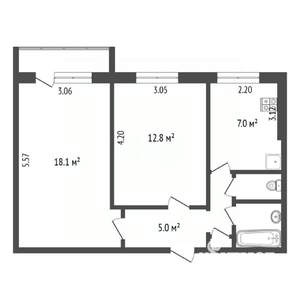 2-к квартира, вторичка, 47м2, 5/9 этаж