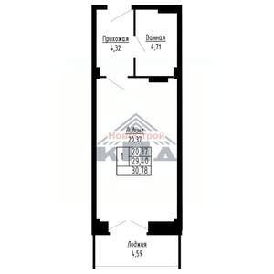 1-к квартира, вторичка, 31м2, 4/16 этаж