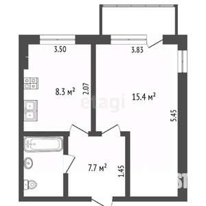 1-к квартира, вторичка, 31м2, 3/9 этаж
