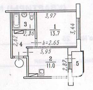 1-к квартира, вторичка, 33м2, 3/10 этаж