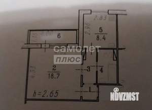 1-к квартира, вторичка, 36м2, 6/9 этаж