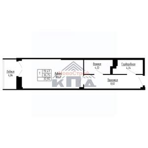 1-к квартира, вторичка, 38м2, 16/16 этаж