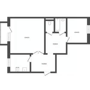 2-к квартира, вторичка, 53м2, 2/5 этаж