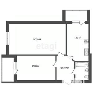 2-к квартира, вторичка, 53м2, 8/9 этаж