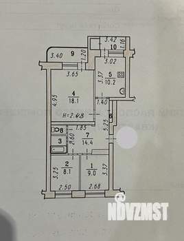 3-к квартира, вторичка, 67м2, 3/9 этаж