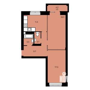2-к квартира, строящийся дом, 63м2, 7/15 этаж