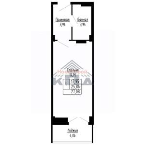 1-к квартира, вторичка, 27м2, 3/16 этаж