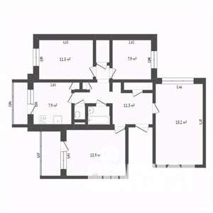 4-к квартира, вторичка, 83м2, 1/10 этаж