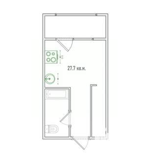 Студия квартира, вторичка, 28м2, 7/14 этаж