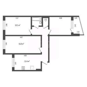 3-к квартира, вторичка, 65м2, 8/10 этаж
