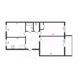 3-к квартира, вторичка, 60м2, 2/5 этаж