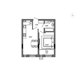 1-к квартира, вторичка, 38м2, 2/8 этаж