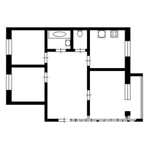 3-к квартира, вторичка, 66м2, 1/5 этаж