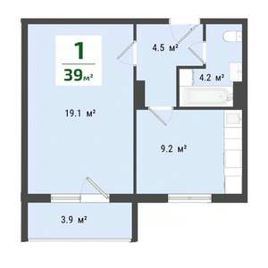 1-к квартира, вторичка, 37м2, 2/10 этаж