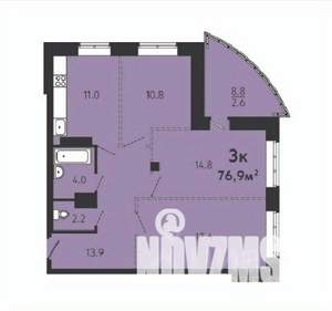 3-к квартира, вторичка, 74м2, 7/16 этаж