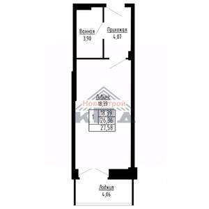 1-к квартира, строящийся дом, 28м2, 5/16 этаж