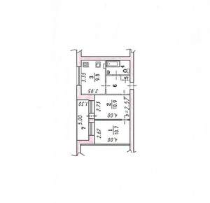2-к квартира, вторичка, 39м2, 3/6 этаж