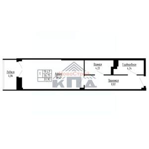 1-к квартира, вторичка, 38м2, 16/16 этаж