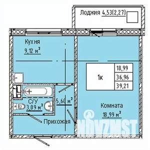 1-к квартира, вторичка, 39м2, 5/10 этаж