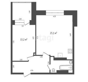 1-к квартира, вторичка, 53м2, 10/16 этаж