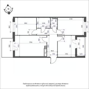3-к квартира, вторичка, 81м2, 12/12 этаж
