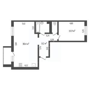 2-к квартира, вторичка, 61м2, 9/10 этаж