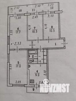 4-к квартира, вторичка, 79м2, 6/9 этаж