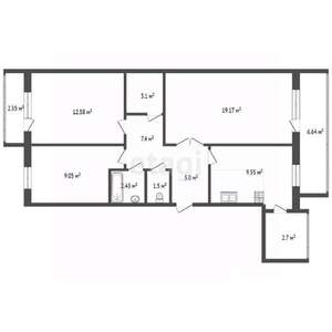 3-к квартира, вторичка, 70м2, 2/10 этаж