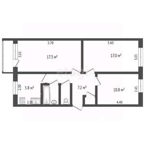 3-к квартира, вторичка, 62м2, 5/5 этаж