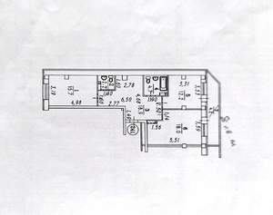 3-к квартира, вторичка, 72м2, 2/14 этаж