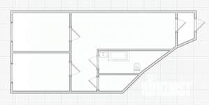 2-к квартира, вторичка, 55м2, 1/3 этаж