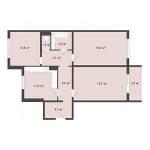 3-к квартира, строящийся дом, 80м2, 5/10 этаж