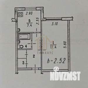 1-к квартира, вторичка, 36м2, 1/5 этаж
