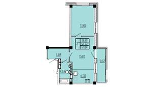 2-к квартира, строящийся дом, 50м2, 9/16 этаж