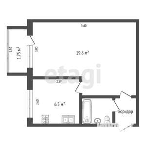 1-к квартира, вторичка, 31м2, 1/5 этаж