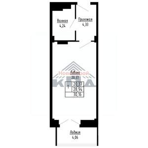 1-к квартира, вторичка, 30м2, 13/16 этаж