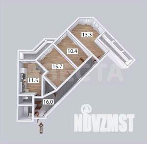 3-к квартира, вторичка, 74м2, 16/16 этаж
