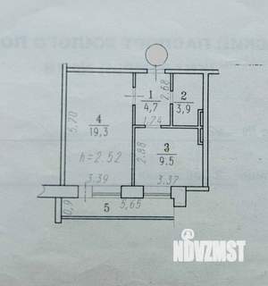 1-к квартира, вторичка, 37м2, 3/9 этаж