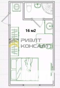Студия квартира, вторичка, 17м2, 9/9 этаж
