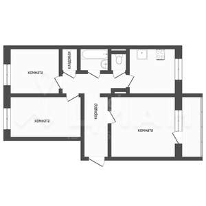 3-к квартира, вторичка, 69м2, 2/12 этаж