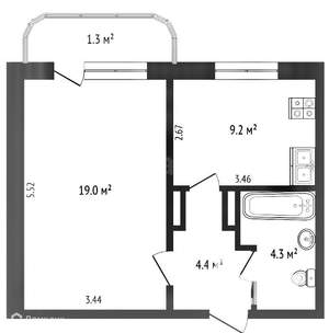 1-к квартира, вторичка, 37м2, 6/10 этаж