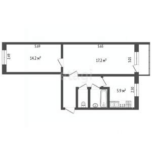 2-к квартира, вторичка, 45м2, 5/5 этаж