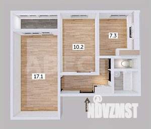 2-к квартира, вторичка, 44м2, 3/9 этаж