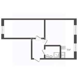 2-к квартира, вторичка, 53м2, 3/3 этаж