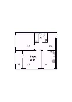 2-к квартира, вторичка, 56м2, 15/22 этаж