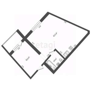 2-к квартира, вторичка, 63м2, 6/9 этаж