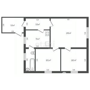 3-к квартира, вторичка, 56м2, 1/1 этаж