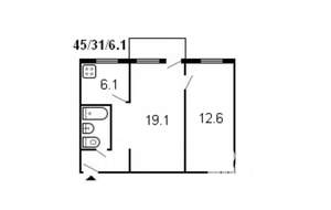 2-к квартира, вторичка, 46м2, 3/5 этаж