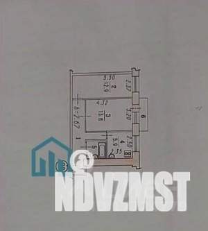 2-к квартира, вторичка, 45м2, 3/3 этаж